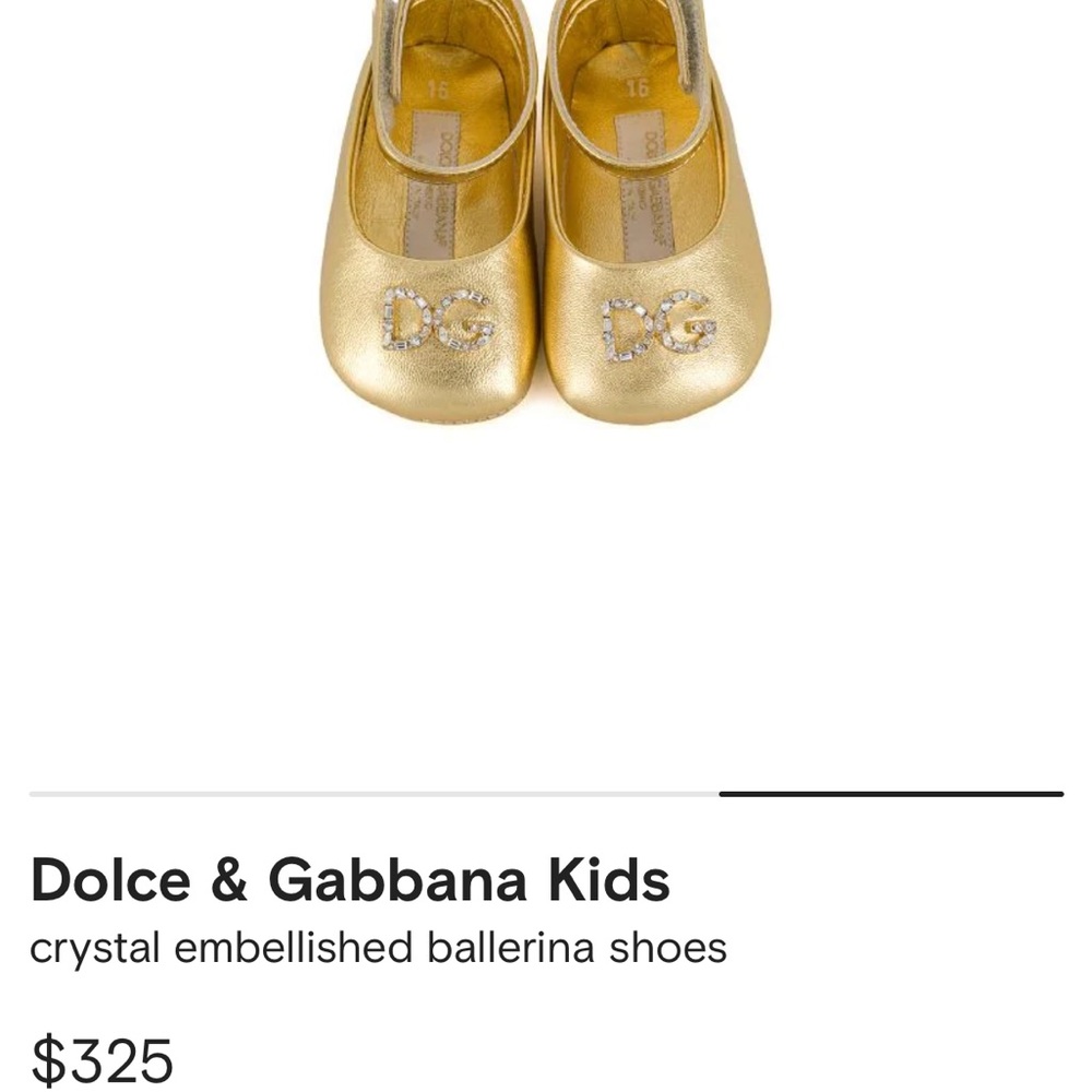 Little girls D&G gold shoes